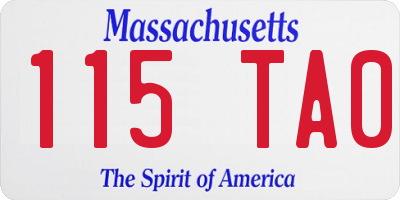 MA license plate 115TA0