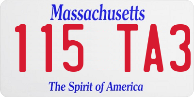 MA license plate 115TA3