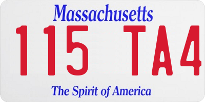 MA license plate 115TA4