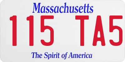 MA license plate 115TA5