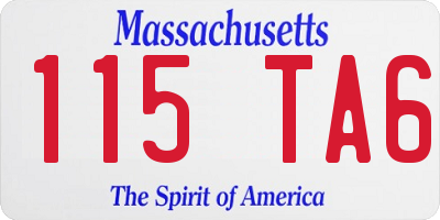 MA license plate 115TA6