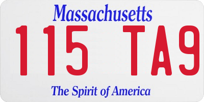 MA license plate 115TA9