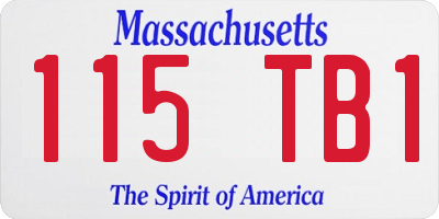 MA license plate 115TB1