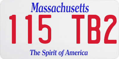 MA license plate 115TB2