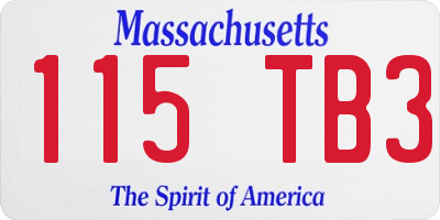 MA license plate 115TB3