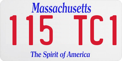 MA license plate 115TC1