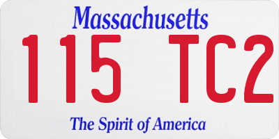 MA license plate 115TC2