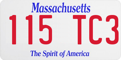 MA license plate 115TC3