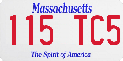 MA license plate 115TC5
