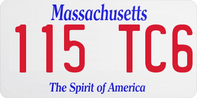 MA license plate 115TC6