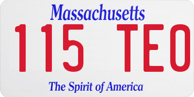MA license plate 115TE0