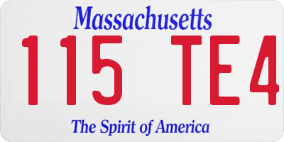 MA license plate 115TE4