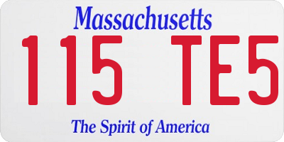 MA license plate 115TE5