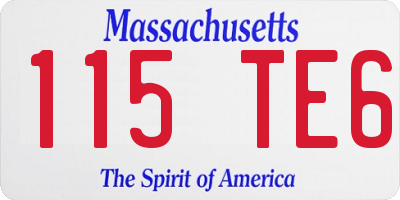 MA license plate 115TE6