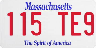 MA license plate 115TE9