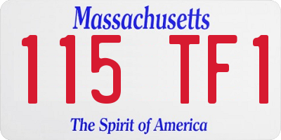 MA license plate 115TF1