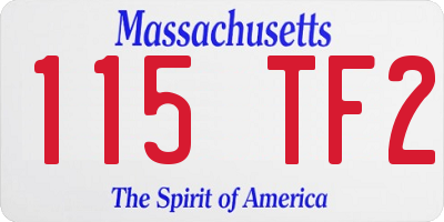 MA license plate 115TF2