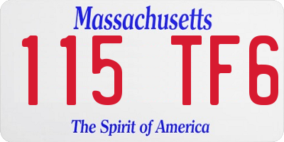 MA license plate 115TF6