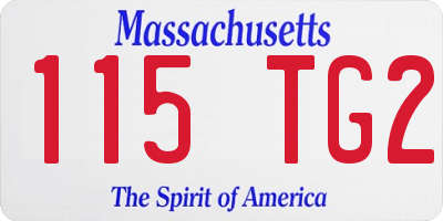 MA license plate 115TG2