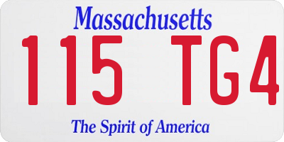 MA license plate 115TG4
