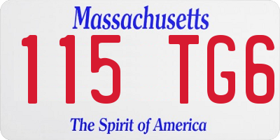 MA license plate 115TG6
