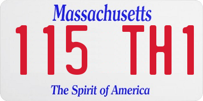 MA license plate 115TH1
