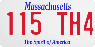 MA license plate 115TH4