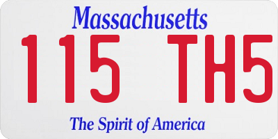 MA license plate 115TH5