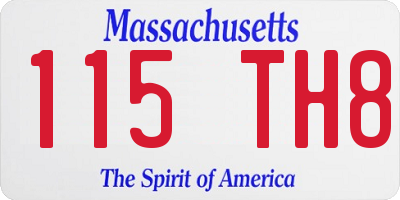 MA license plate 115TH8