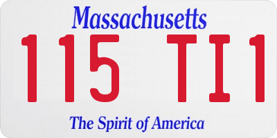 MA license plate 115TI1