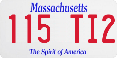MA license plate 115TI2