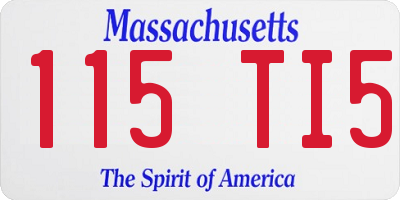 MA license plate 115TI5