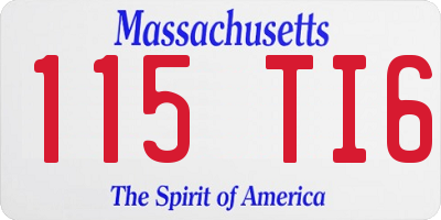 MA license plate 115TI6