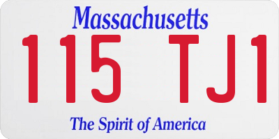 MA license plate 115TJ1