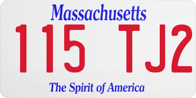 MA license plate 115TJ2