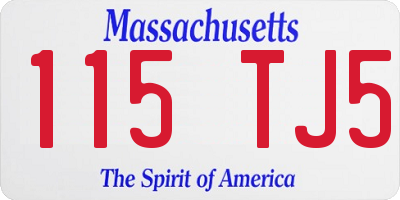 MA license plate 115TJ5
