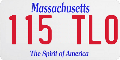 MA license plate 115TL0
