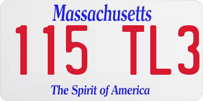 MA license plate 115TL3
