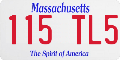 MA license plate 115TL5