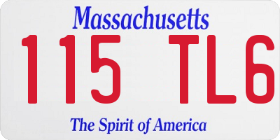 MA license plate 115TL6