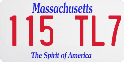 MA license plate 115TL7