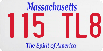 MA license plate 115TL8