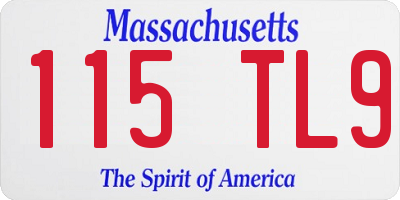 MA license plate 115TL9