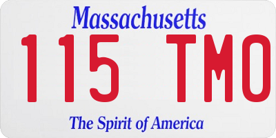 MA license plate 115TM0