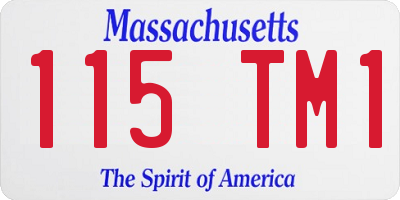 MA license plate 115TM1