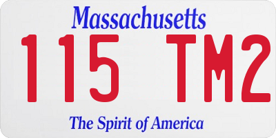 MA license plate 115TM2