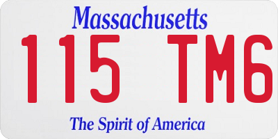 MA license plate 115TM6
