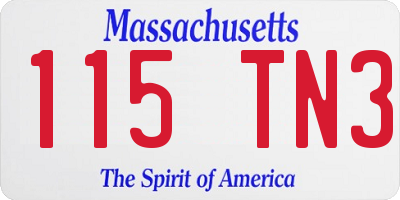 MA license plate 115TN3