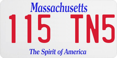MA license plate 115TN5