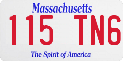 MA license plate 115TN6